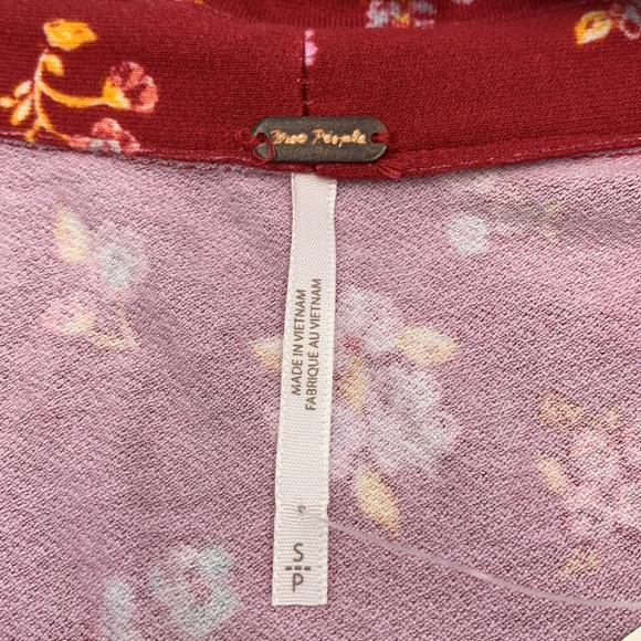 Free People Red Floral Good Days Long Sleeve Minidress Size Small - Picture 3 of 9